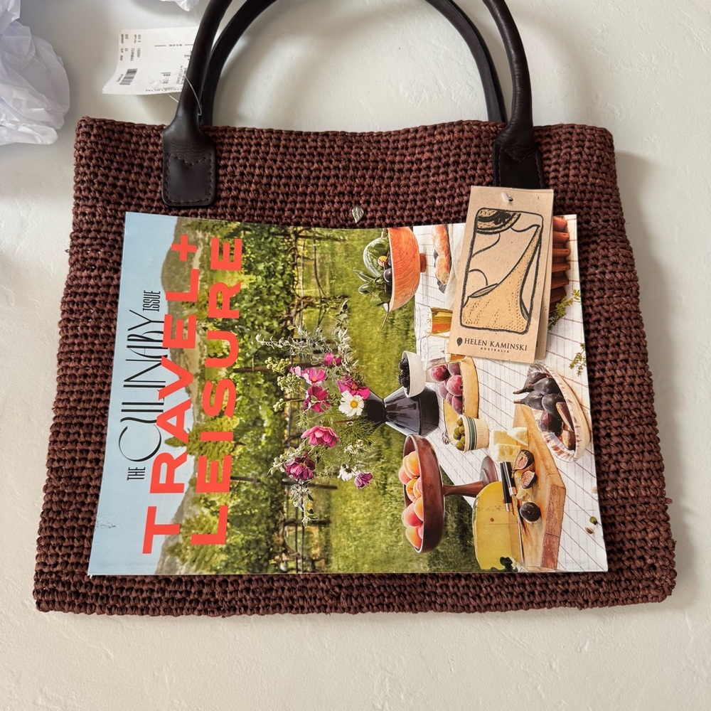 Helen Kaminski Raffia Tote with Leather Handles NWT - Picture 9 of 10